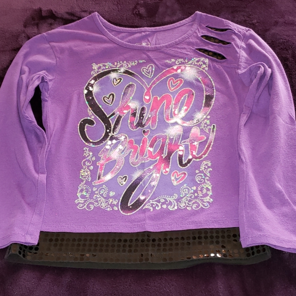 Shine Bright💜🤍🖤💖Justice top